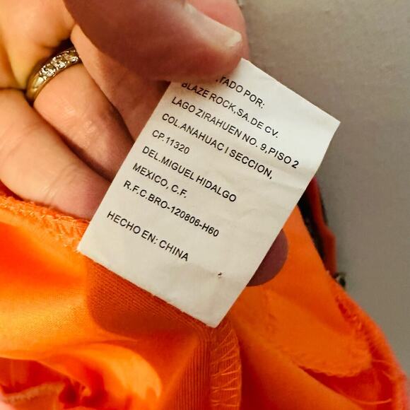 DLJ Sportswear Fluorescent Orange Zip Up Hooded Two Pocket Track Jacket Size L - Picture 12 of 13